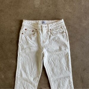 Urban Outfitters BDG Off-White/Cream Jeans, Tan Thread Boot Cut/Flare 24